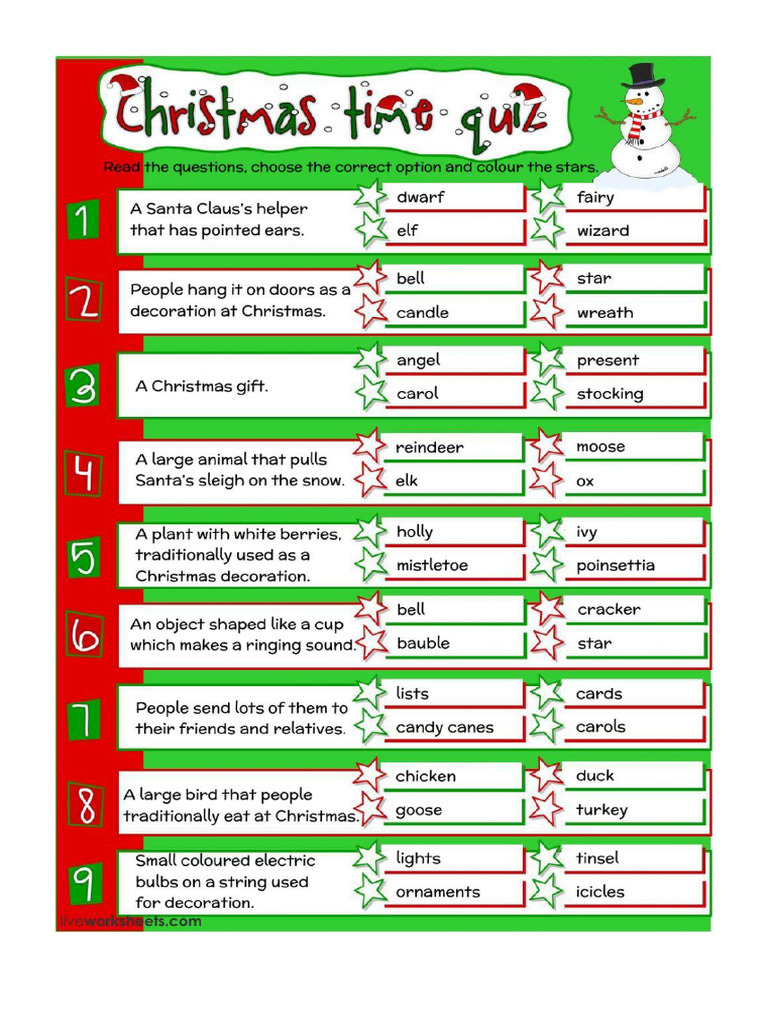 Kristmas Time Kuiz 3rd | PDF