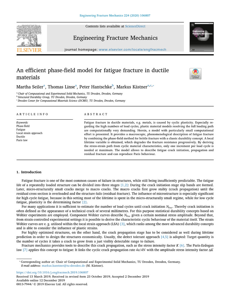 An Efficient Phase-Field Model For Fatigue Fracture in Ductile ...
