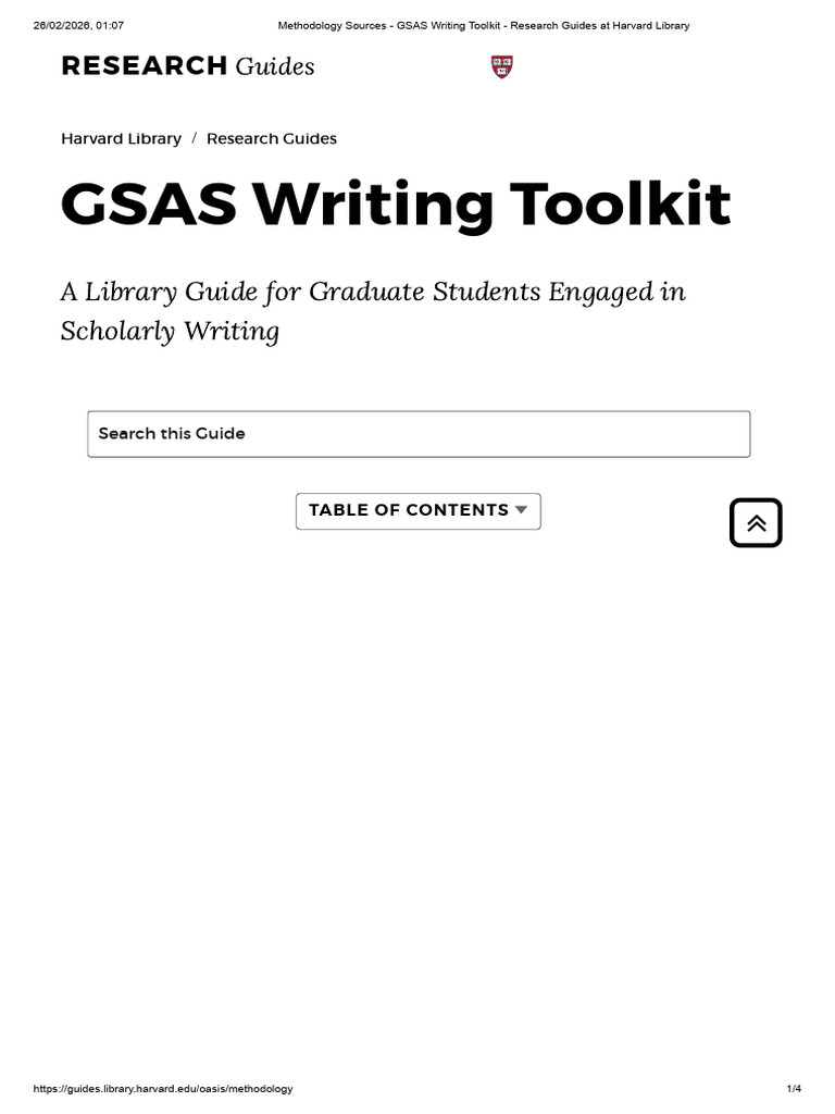 Methodology Sources - GSAS Writing Toolkit - Research Guides at Harvard ...