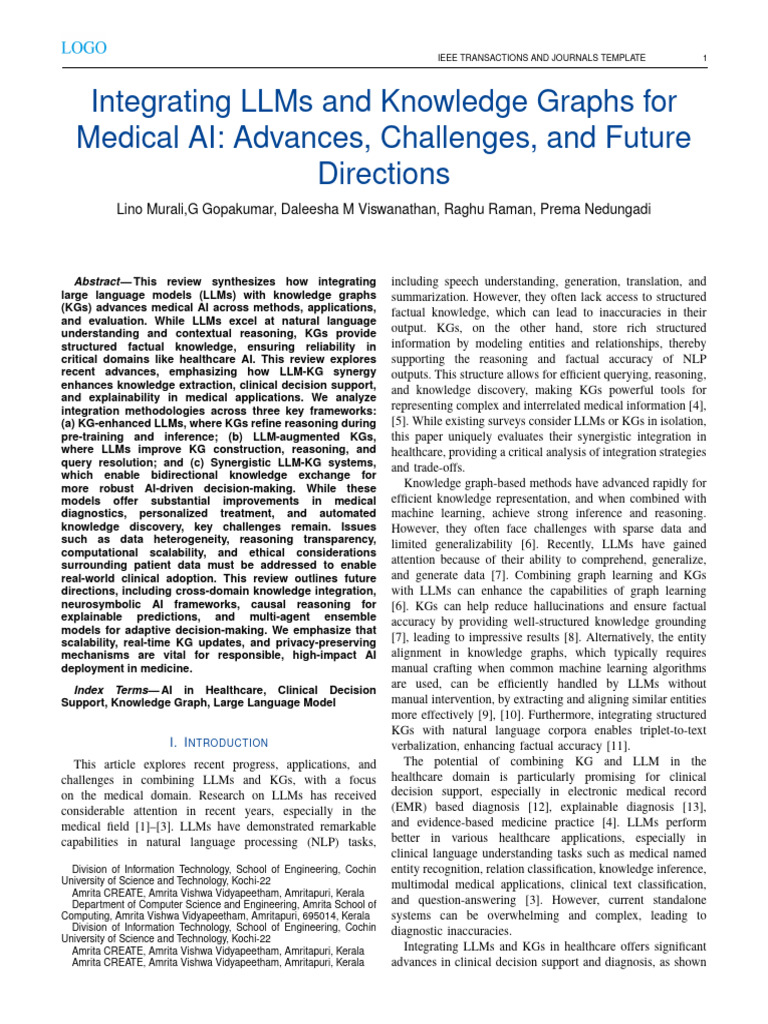 Integrating LLMs and Knowledge Graphs For Medical AI | PDF | Artificial ...