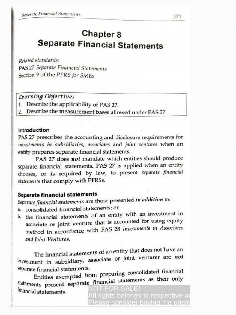 PAS 27 Separate Financial Statements | PDF