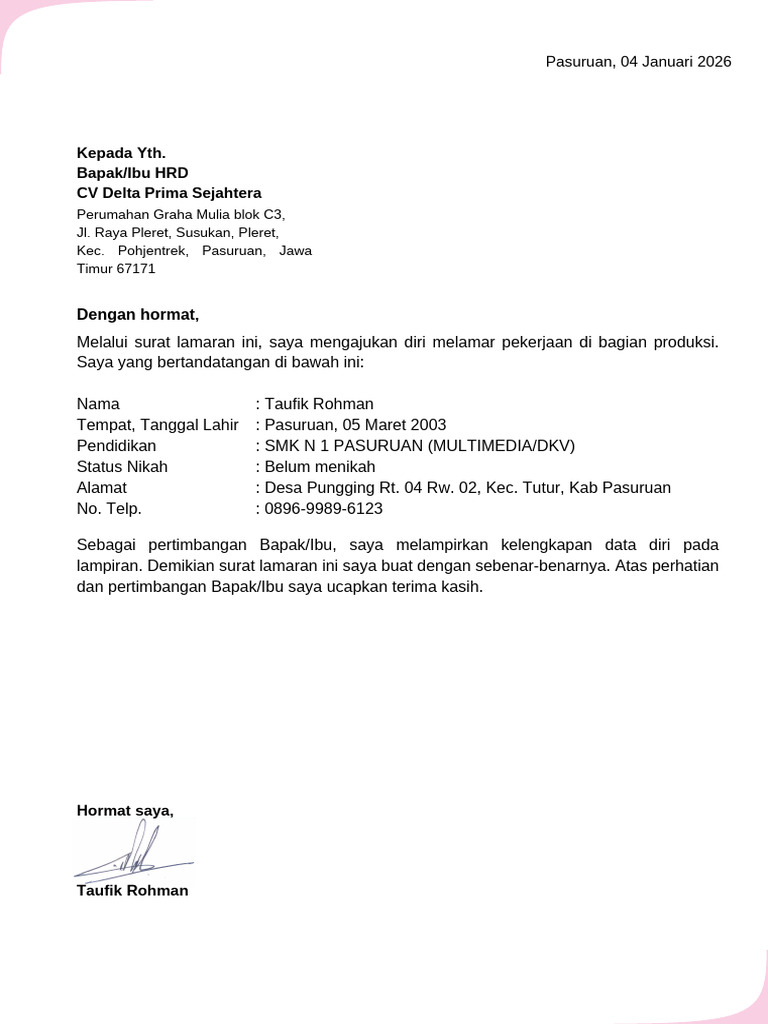 Cv. Delta Prima Sejahtera - 20260104 - 122115 - 0000 | PDF