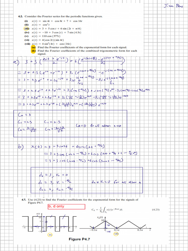 4.2. Consider The Fourier Series For The Periodie Functions Given. | PDF