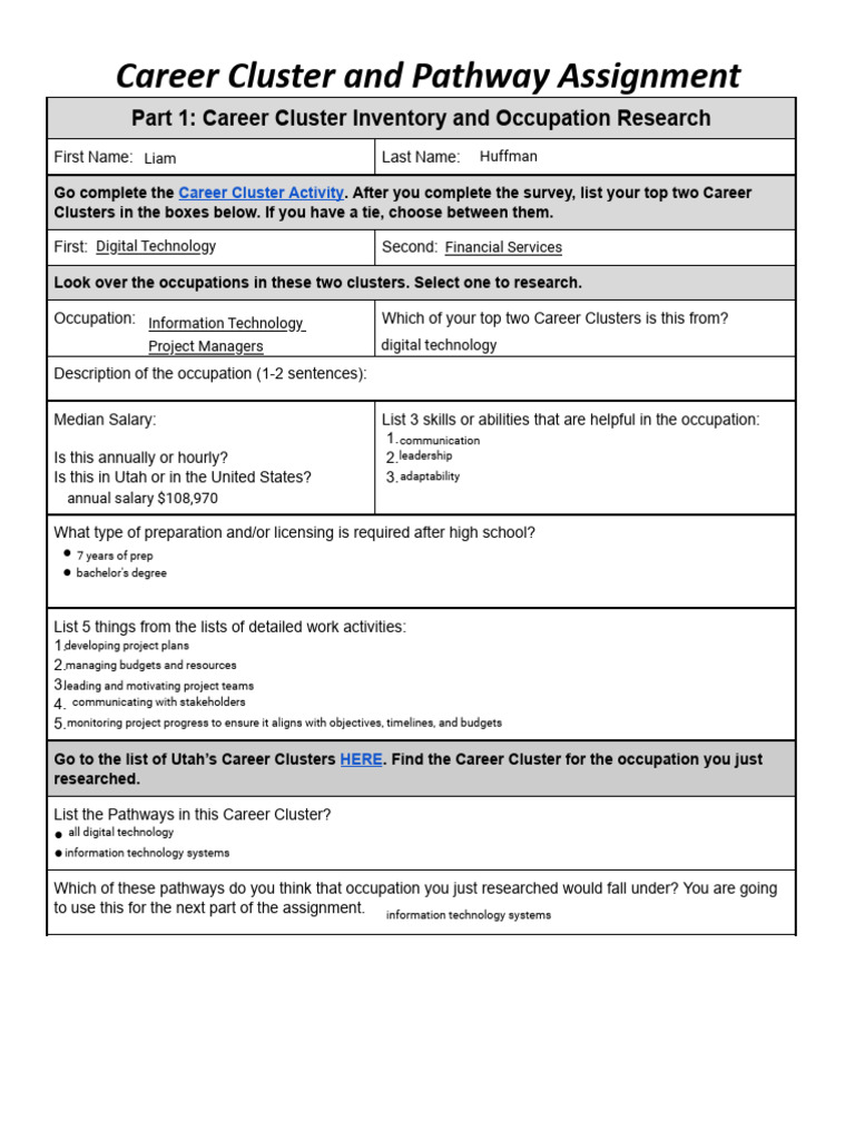 Kami Export - Liam Huffman - CTE Giveaway CCA Career Cluster & Pathway ...
