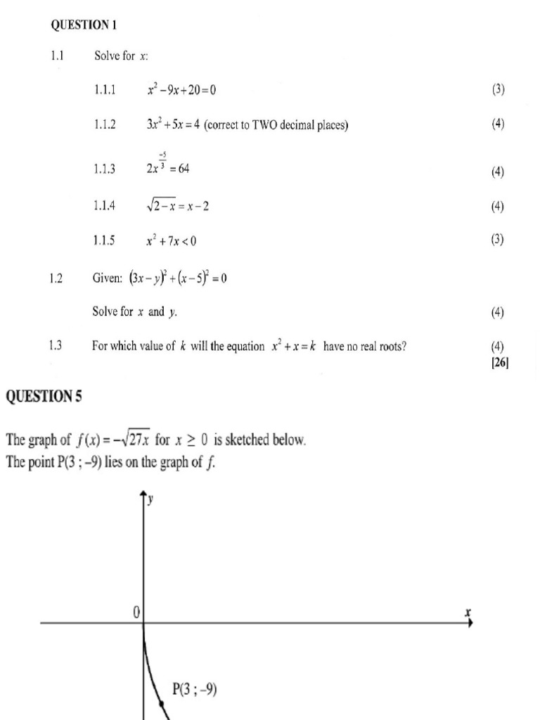 Maths Test 1 G12 | PDF
