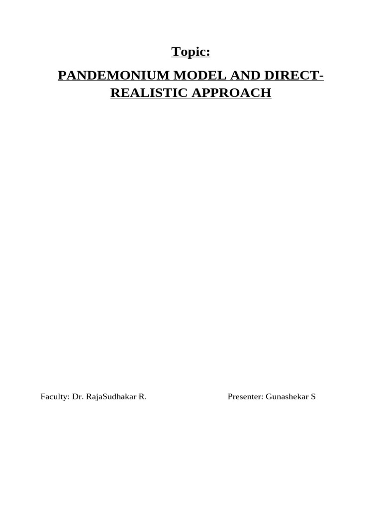 Pandemonium Model and Direct | PDF | Perception | Speech