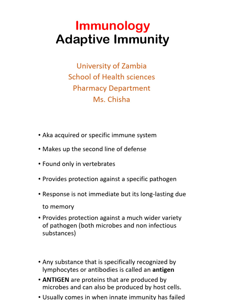 Adaptive Immunity (Autosaved) - 1 | PDF | T Cell | Cytotoxic T Cell