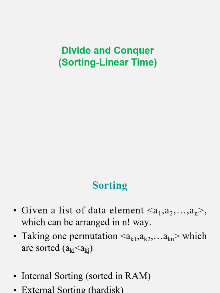 Lecture-4.2 (Sorting in Linear Time) | PDF | Computer Programming ...