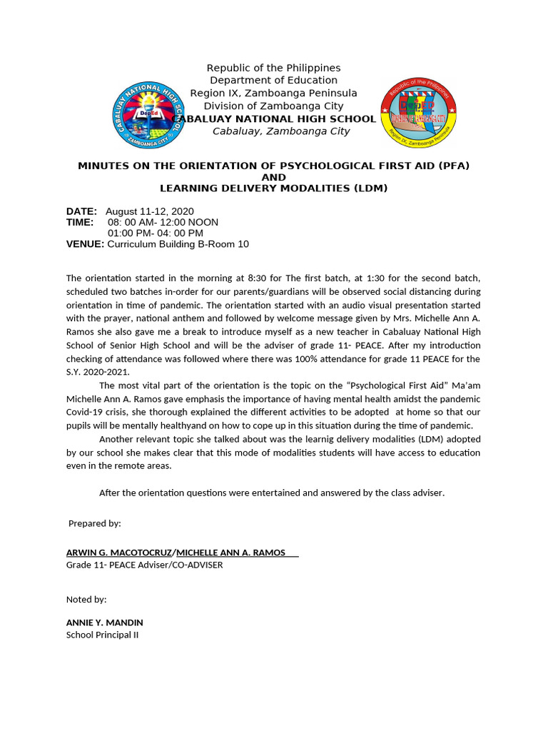Pfa Report Arwinmichelle | PDF