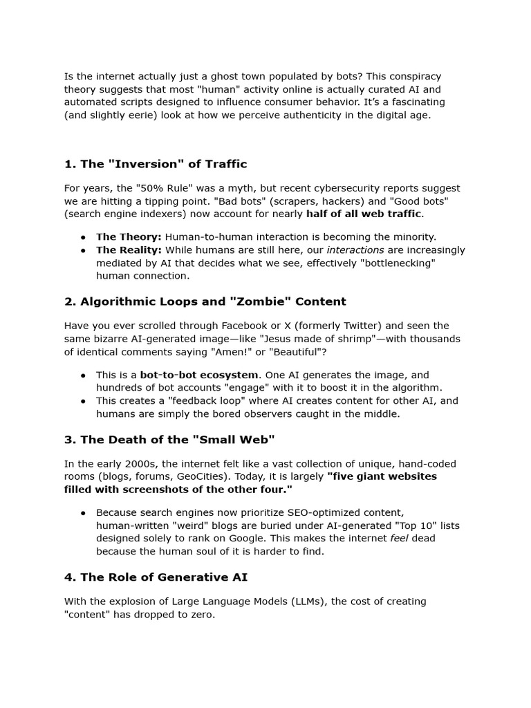 The Dead Internet Theory | PDF