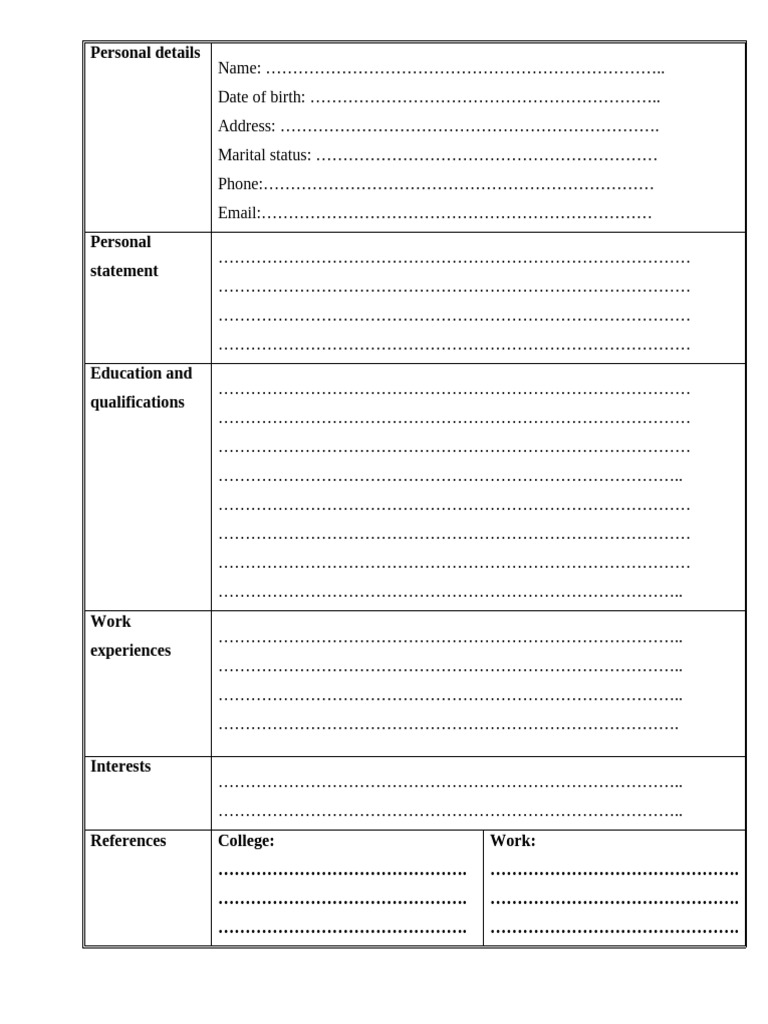 Template CV | PDF