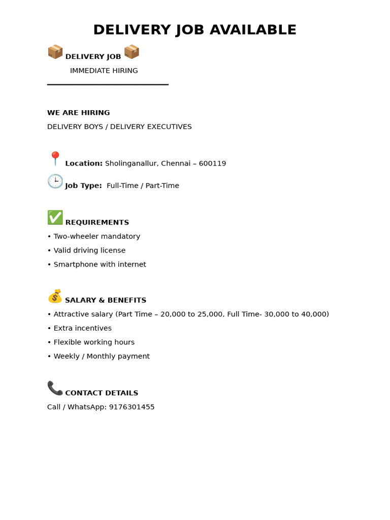 Delivery Job | PDF