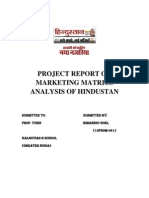 Project Report on Marketing Matrics Analysis of Hindustan