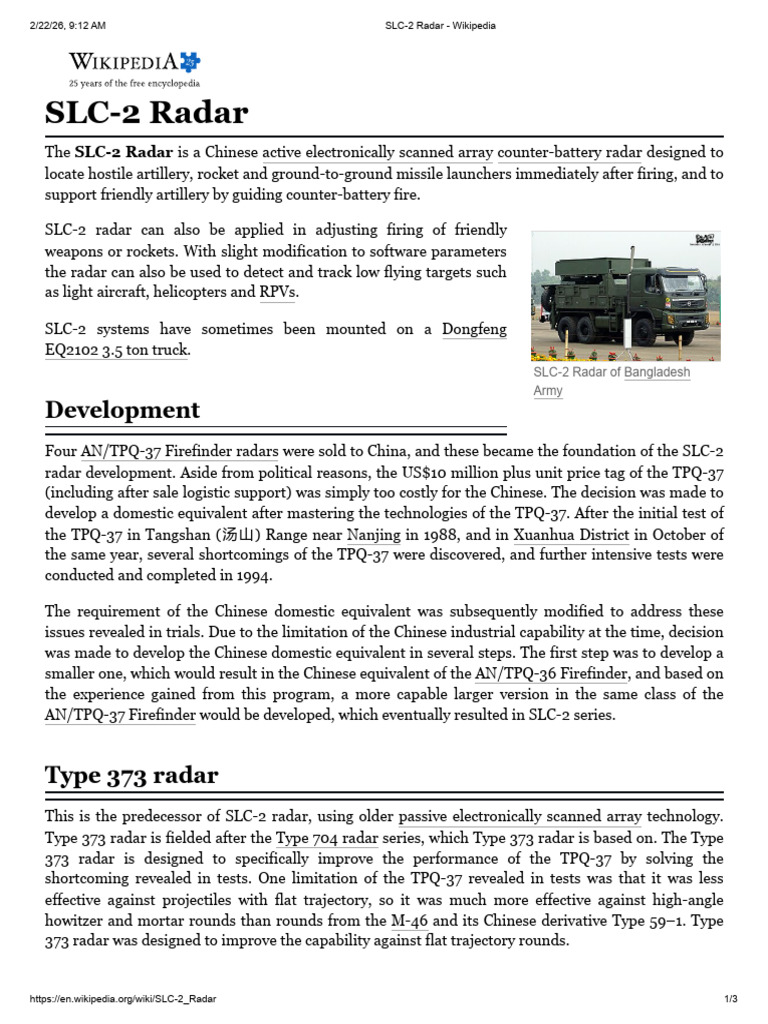 SLC-2 Radar - Wikipedia | PDF | Remote Sensing | Microwave Technology