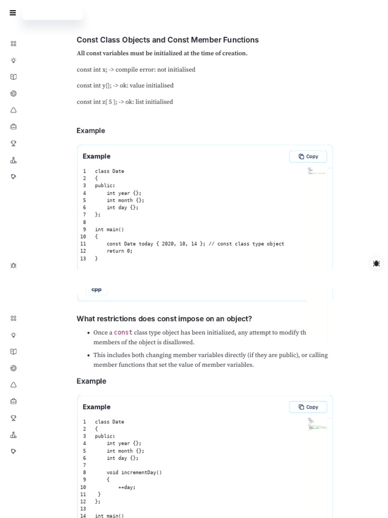 2.3 Const Class Objects and Const Member Functions - AlgoZenith | PDF ...