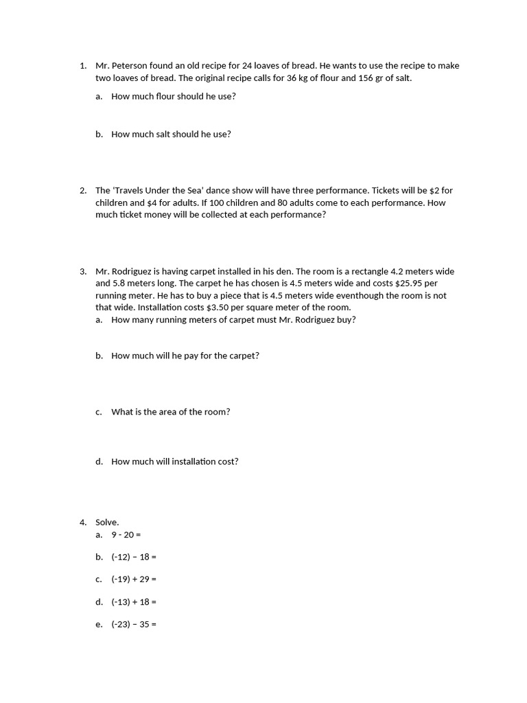 Primary 6 - Review Sa Sem-1 | PDF