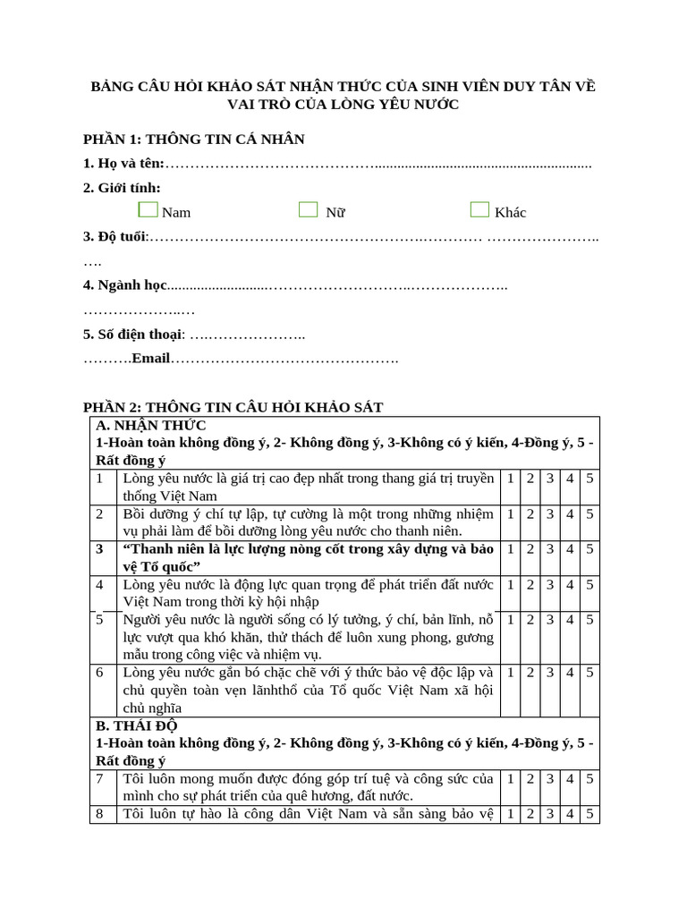 B NG KH o Sát | PDF