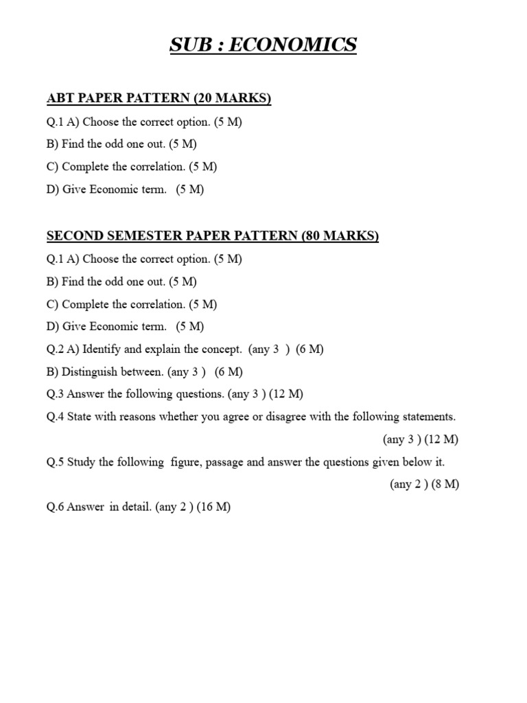 Paper Pattern and Question Bank | PDF | Macroeconomics | Economics