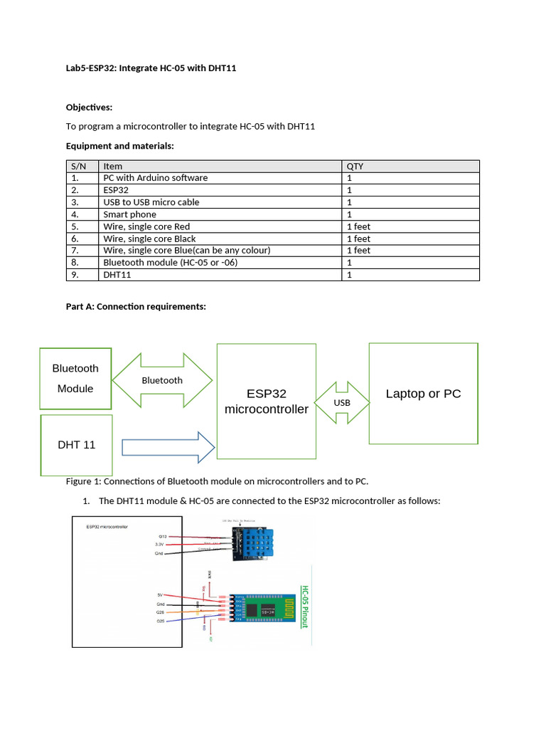 Lab5 Esp32 HC 05 Dht11 | PDF