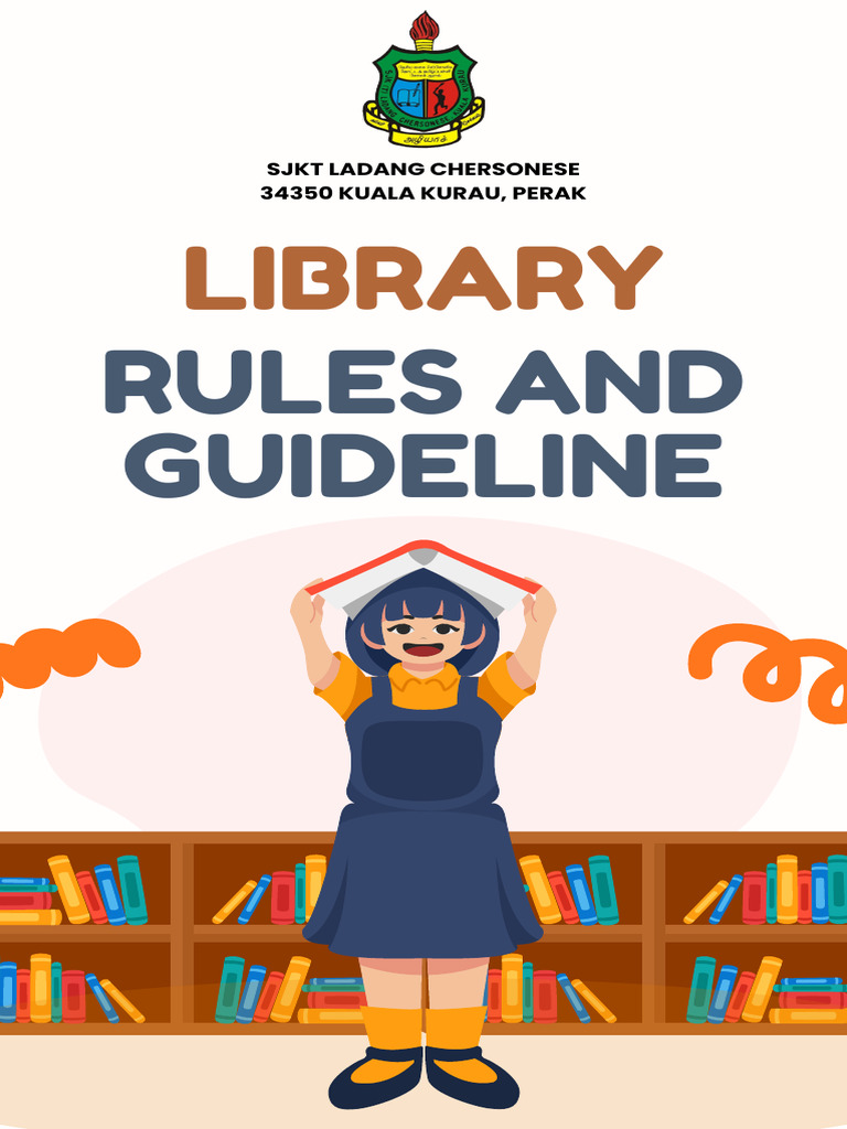 Orange and Blue Illustrated Library Rules Responsive Presentation | PDF