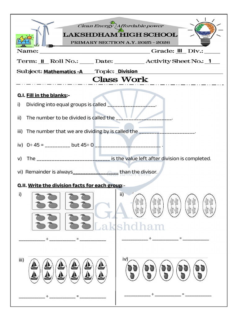 Division Grade 3-25-26 | PDF | Abstract Algebra | Discrete Mathematics