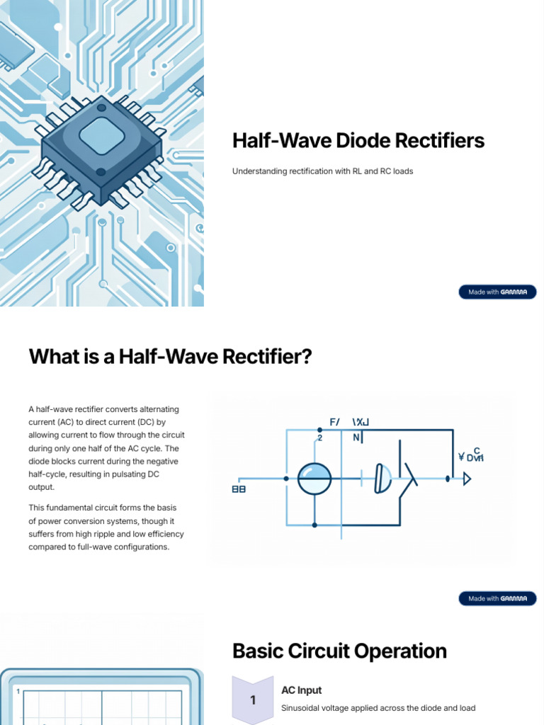 Half Wave Diode Rectifiers | PDF | Rectifier | Inductor