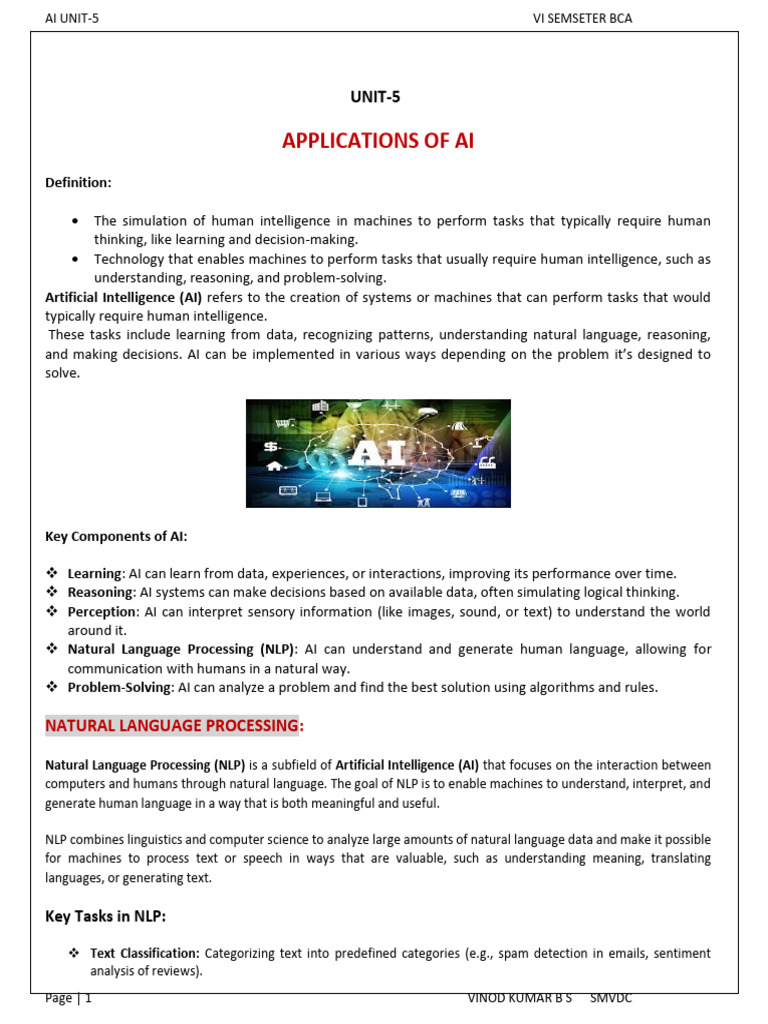 Ai Unit 5 | PDF