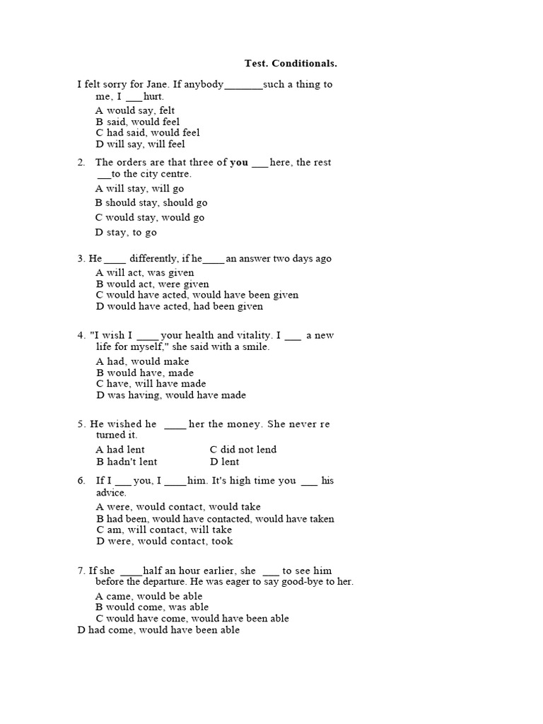 Test Conditionals | PDF