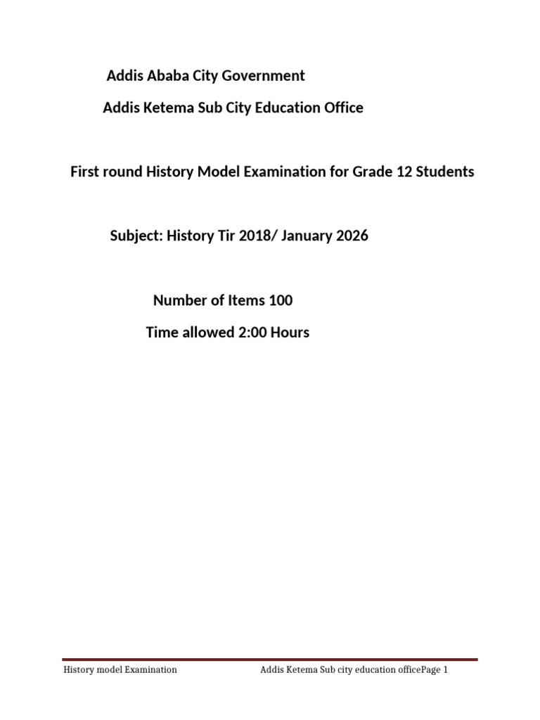 2018 History Model Exam | PDF