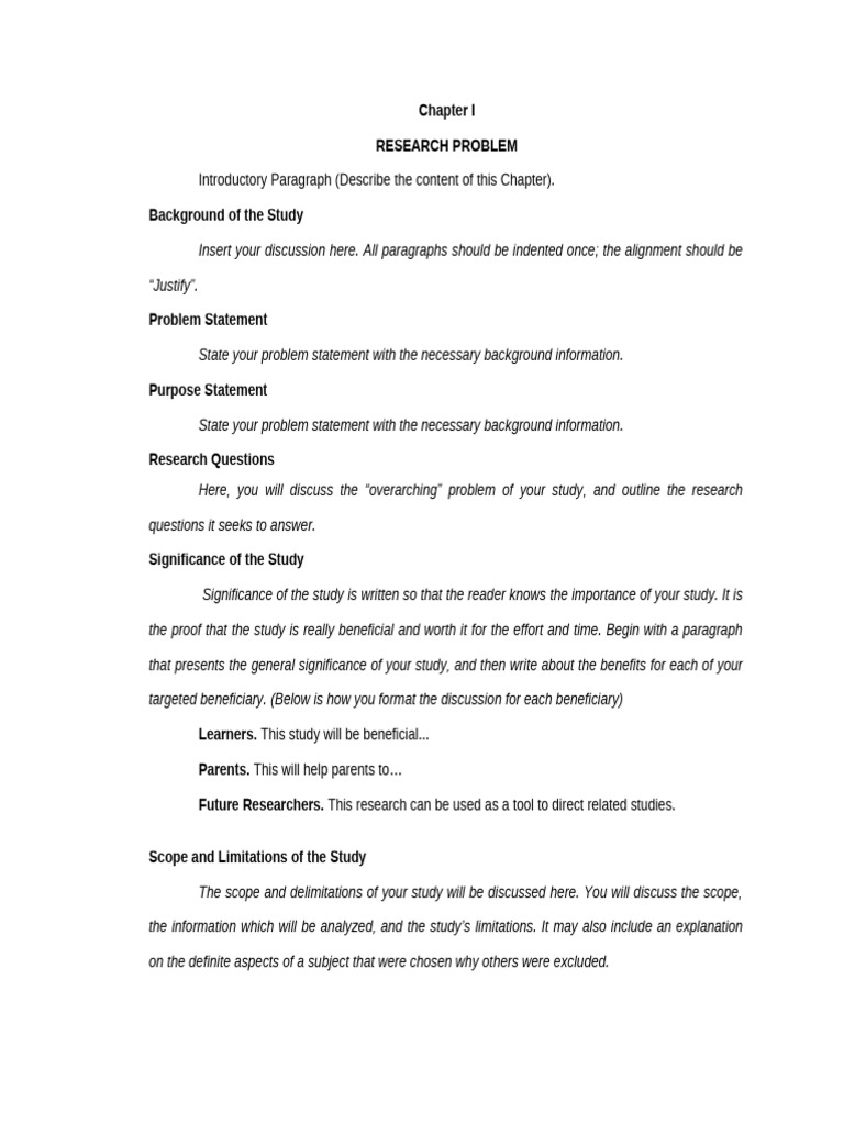 Chapter 1 3 Template - Docx Version 1 | PDF | Methodology | Cognition