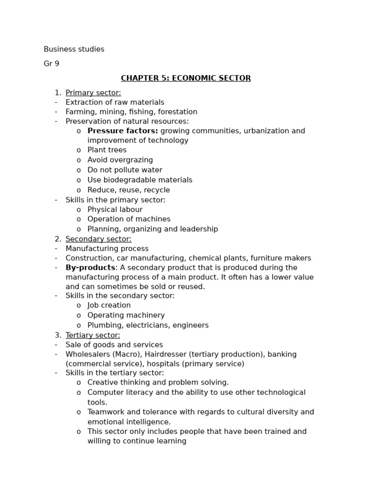 Business Studies - Notes | PDF | Gross Domestic Product | Economics
