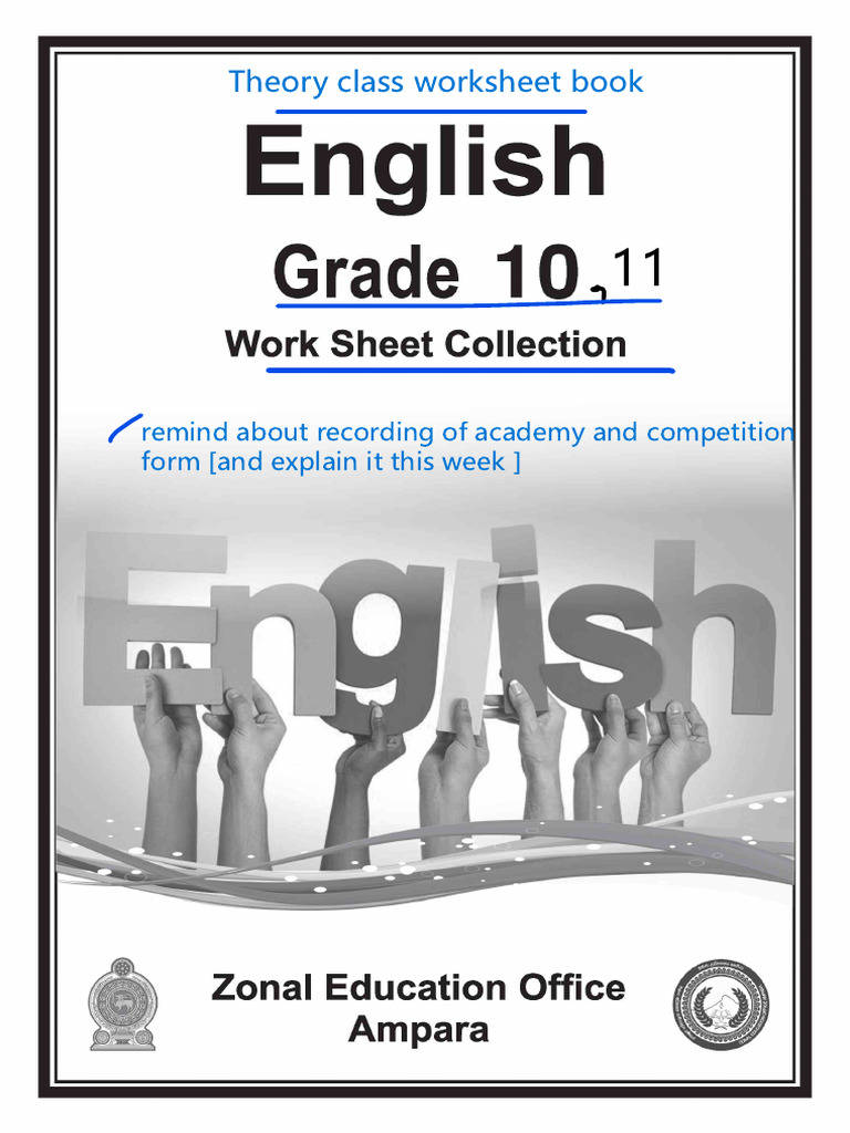 Grade 10 Worksheet Book Theory Class PDF | PDF | Language Mechanics ...