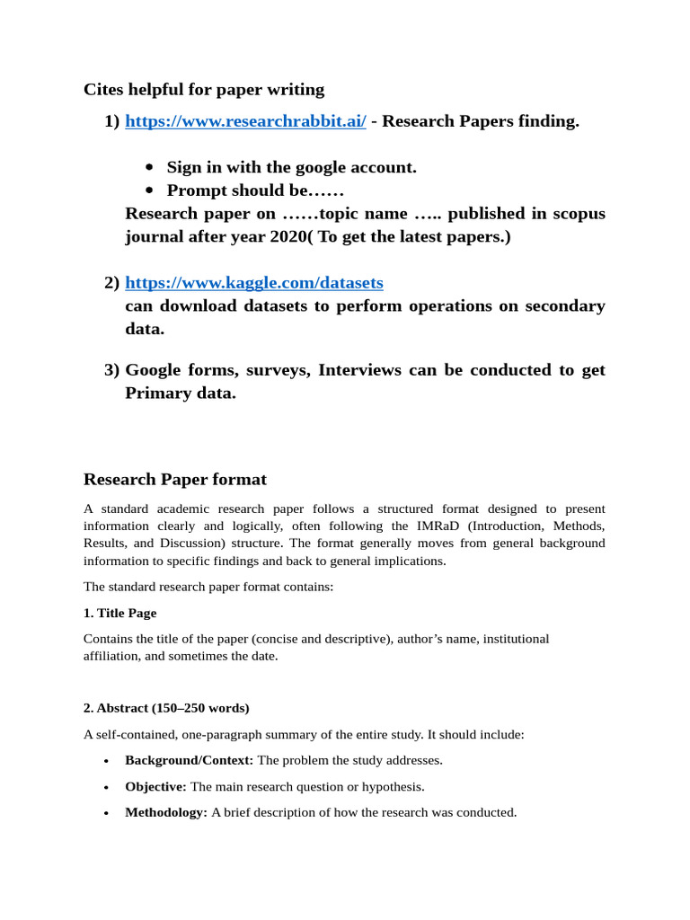 Research Paper Format | PDF | Methodology | Data