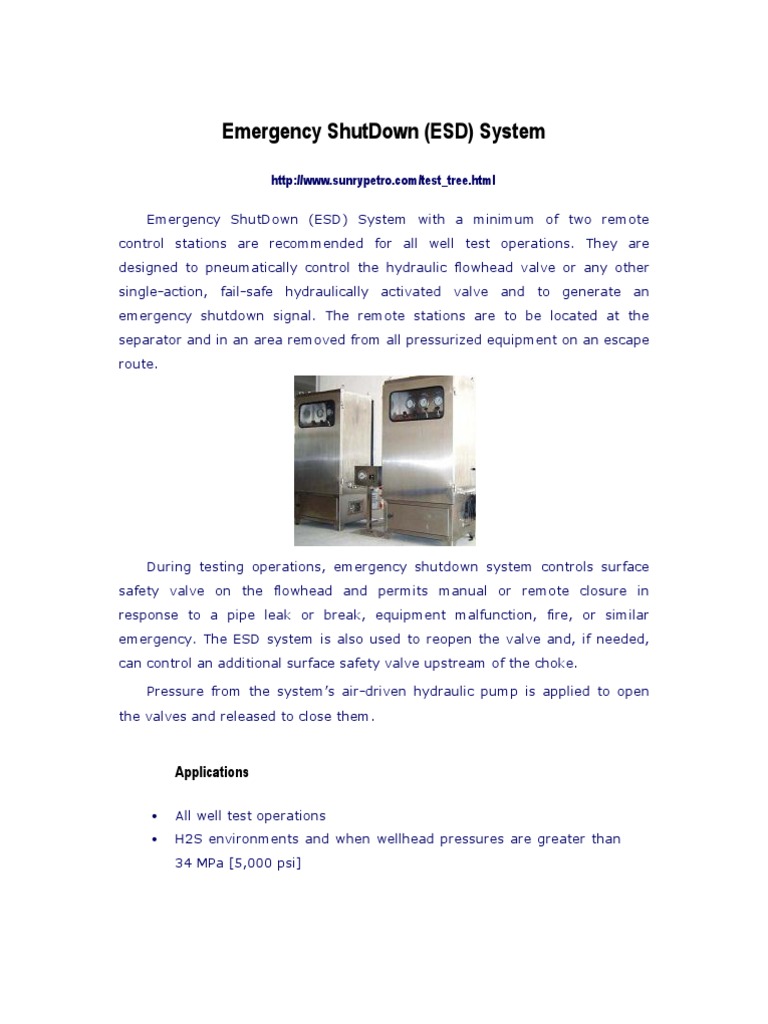 Emergency Shutdown System | PDF
