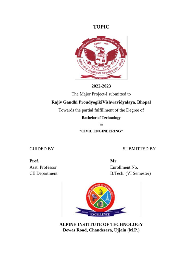 Major Project I Front Page Format | PDF