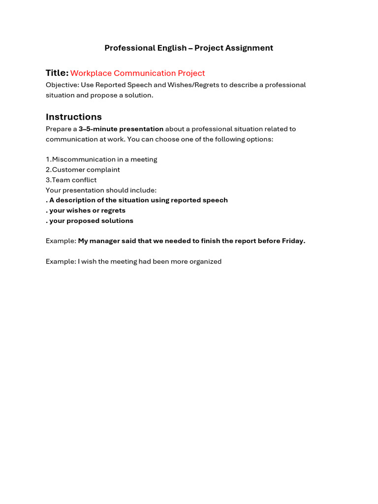 Project Assignment | PDF
