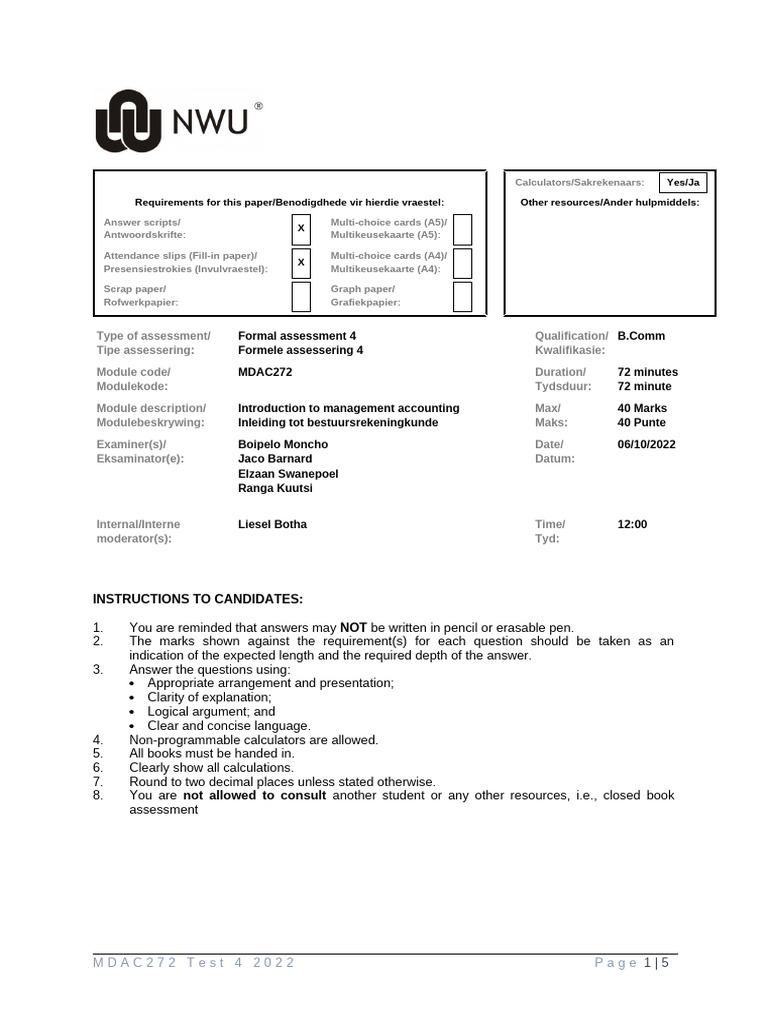 MDAC272+2022+Test+4+for+Translation Edit+ 1 | PDF | Soybean | Inventory