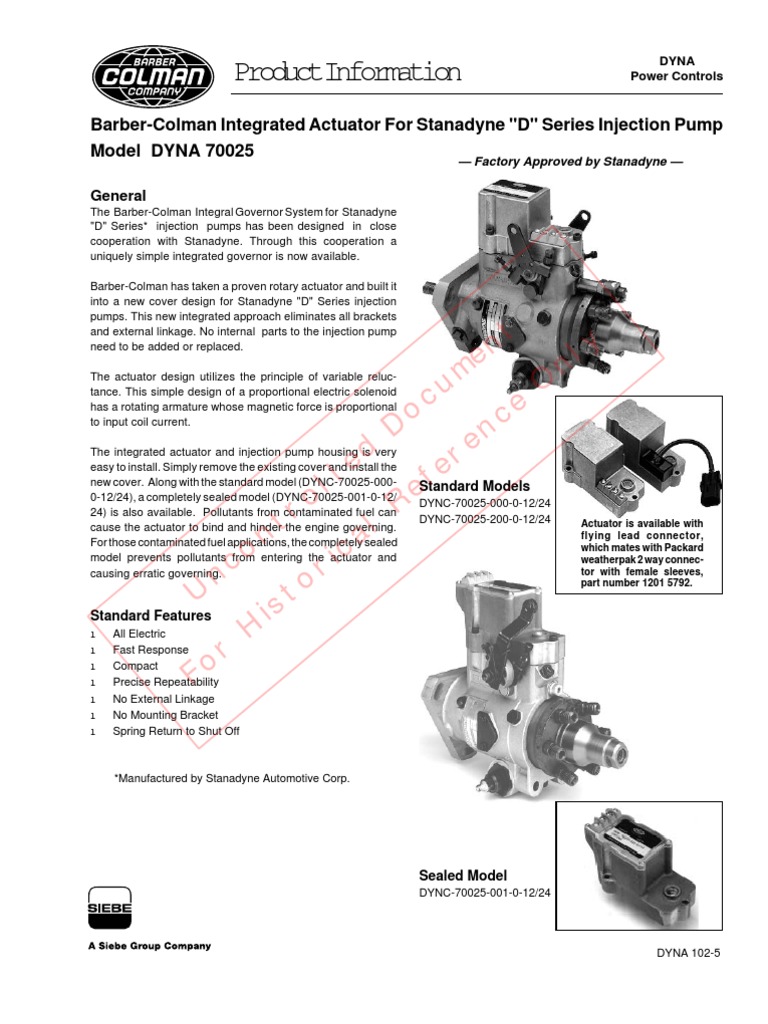 DYNA102 Stanadyne Pump Actuator Pump