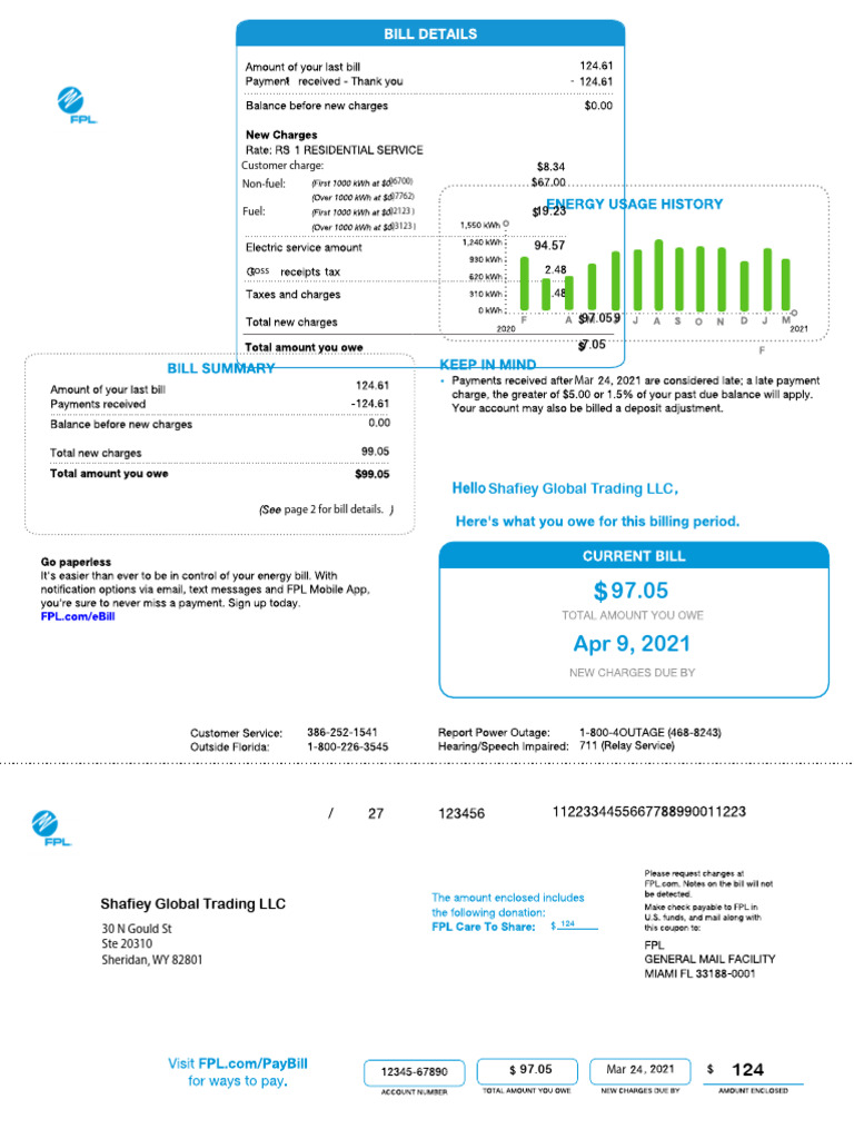 Utility Bill For Usa | PDF