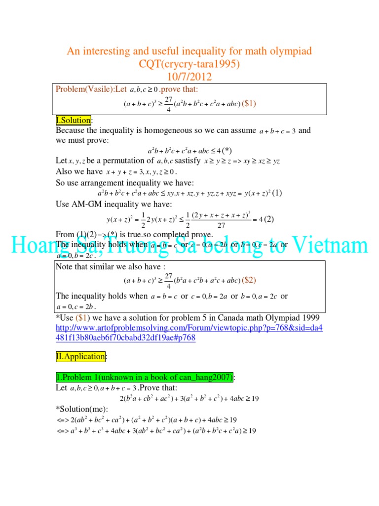 An Interesting And Useful Inequality Mathematical Logic Analysis