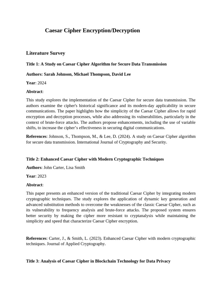 Caesar Cipher Encryption | PDF | Encryption | Cryptography