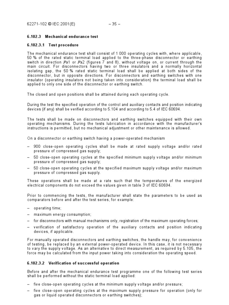 6.102.3 Mechanical Endurance Test 6.102.3.1 Test Procedure PDF