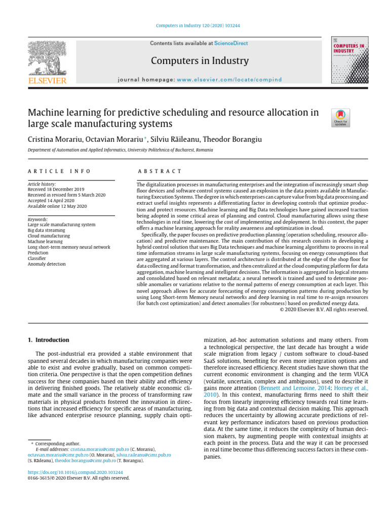 Machine Learning For Predictive Scheduling and Resource Allocation in ...