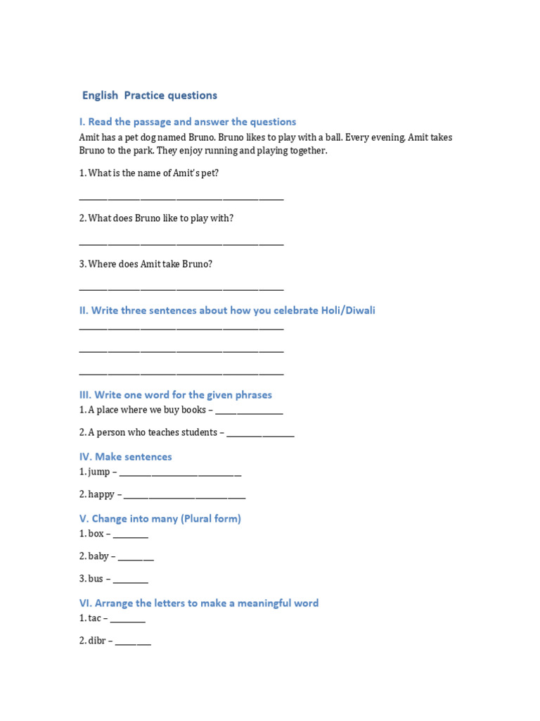 Term 3 English Practice | PDF