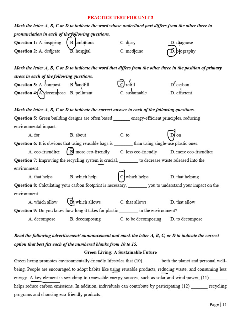 E12 Practice Test Hk1 Hs | PDF | Waste Management | Waste