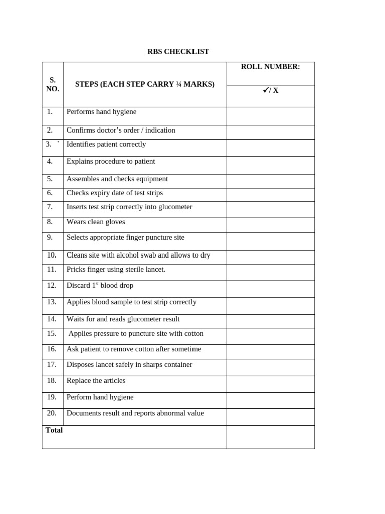 Rbs Checklist | PDF
