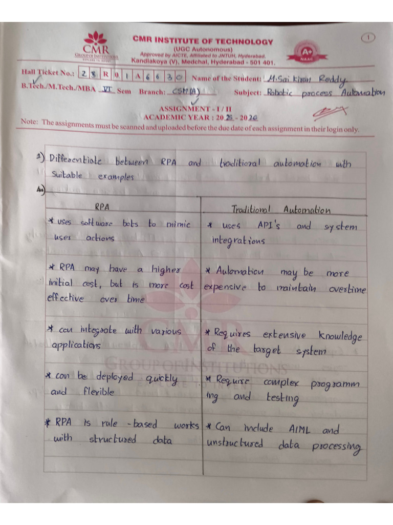 RPA Assignment 1 | PDF