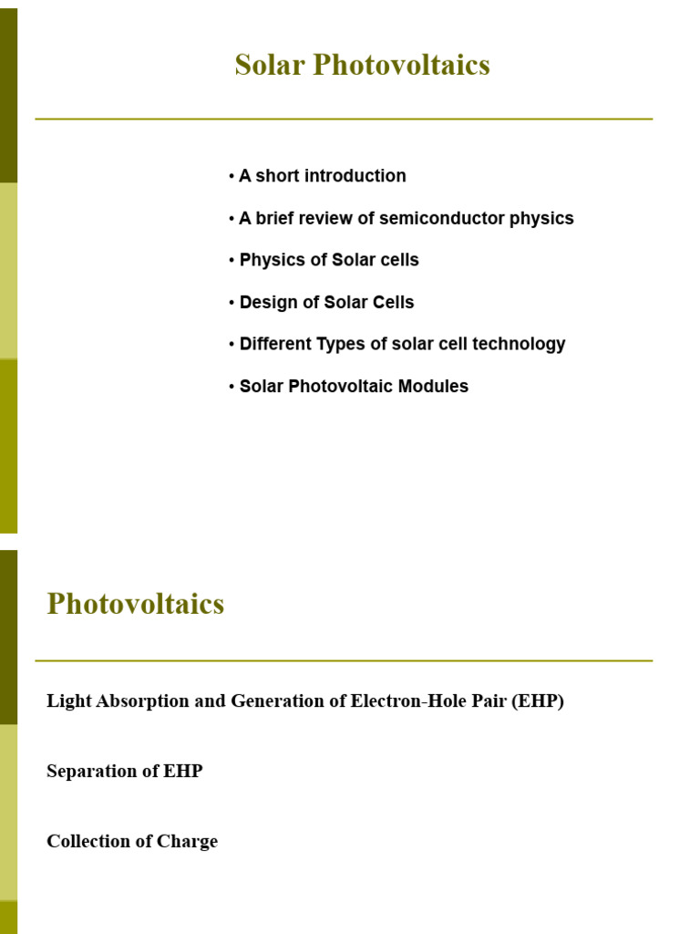 Solar Photovoltaics | PDF | Solar Cell | Thin Film Solar Cell