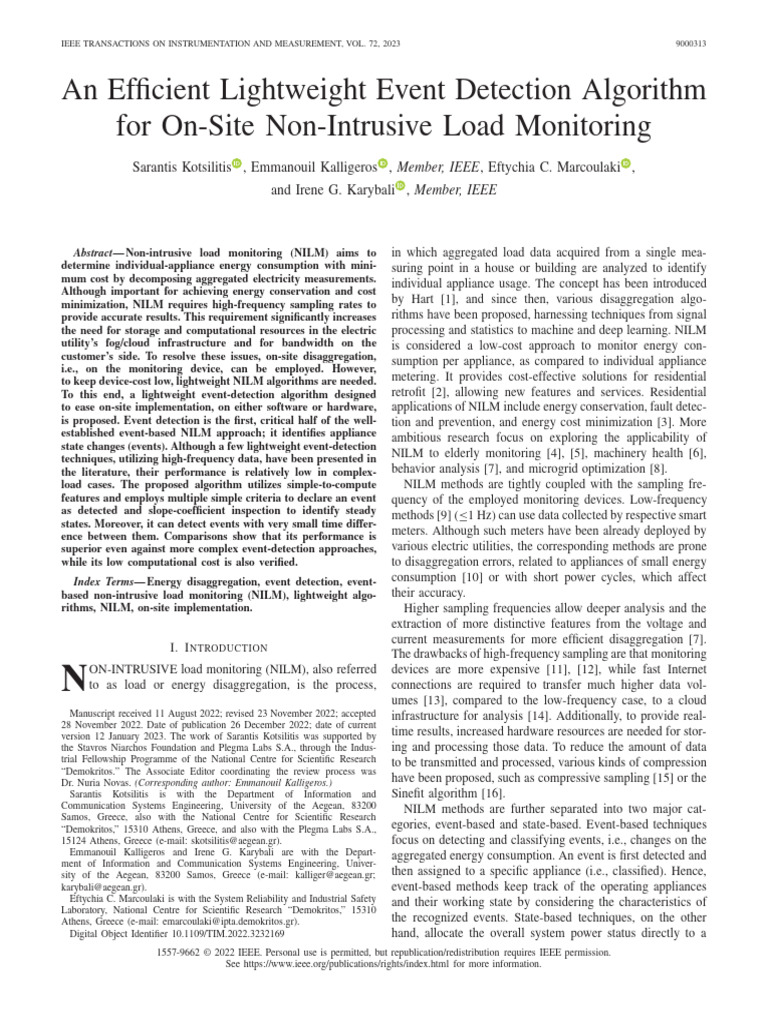An Efficient Lightweight Event Detection Algorithm For On Site Non ...