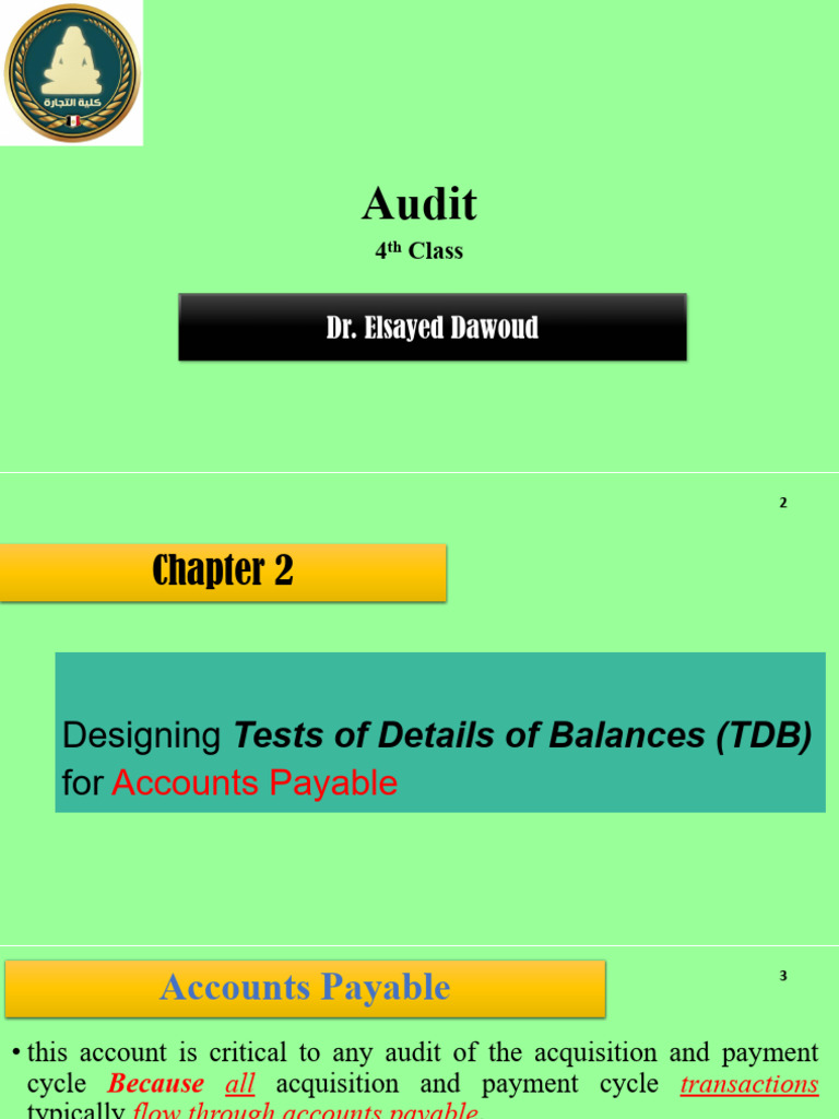 Lecture 8 | PDF | Accounts Payable | Audit